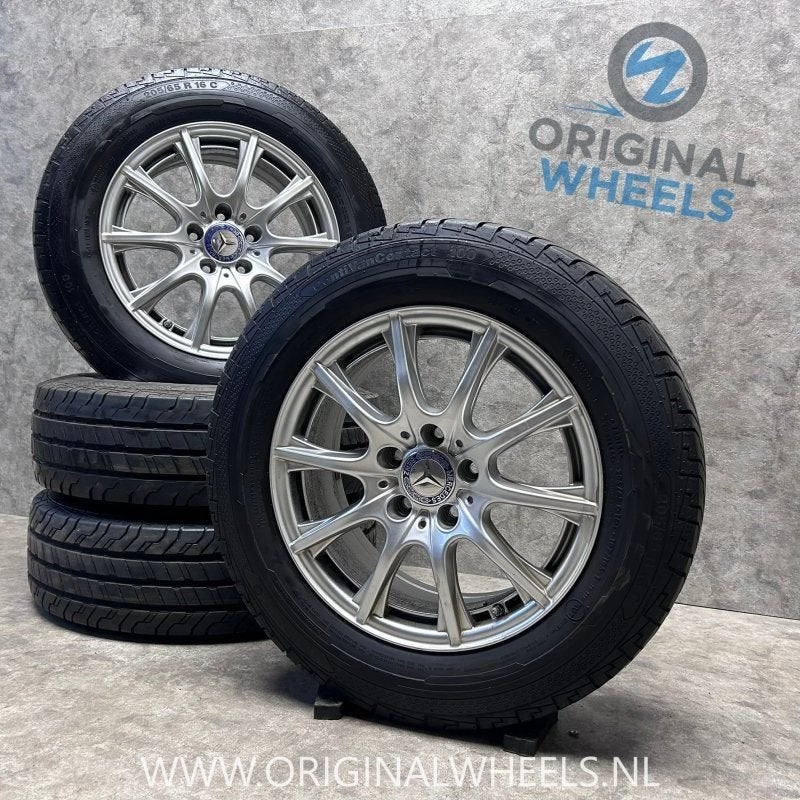 16  inch originele velgen + zomerbanden Mercedes Vito A20540, Pneus et Jantes, 215 mm, 16 pouces, Pneus été