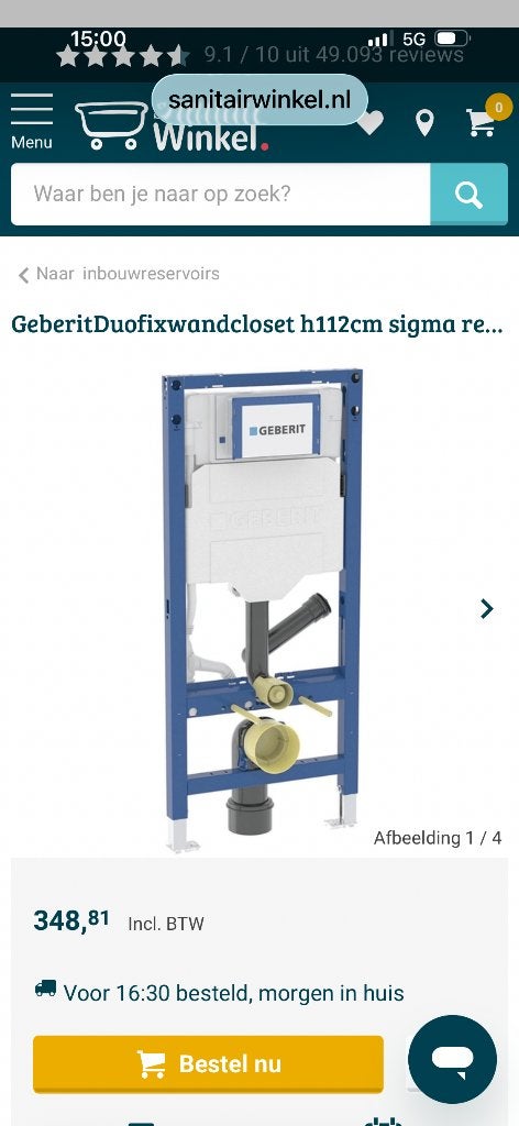 Geberit Inbouw reservoir, Enlèvement, Neuf, Toilettes