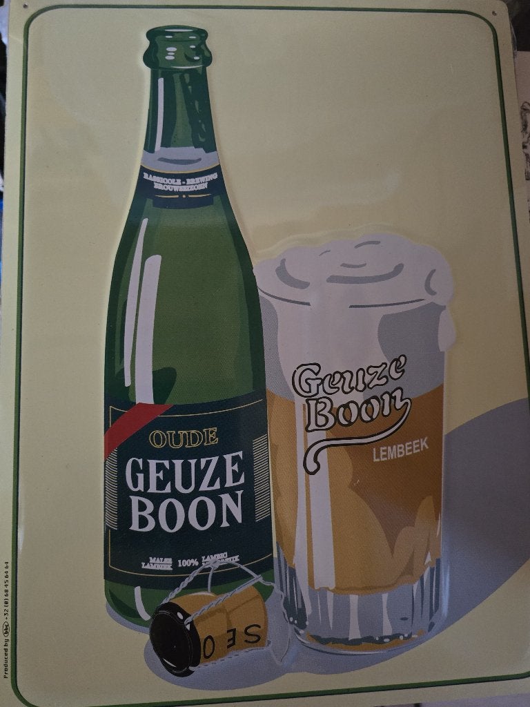 Reclamebord Geuze Boon, Verzamelen, Merken en Reclamevoorwerpen, Ophalen of Verzenden, Zo goed als nieuw, Reclamebord
