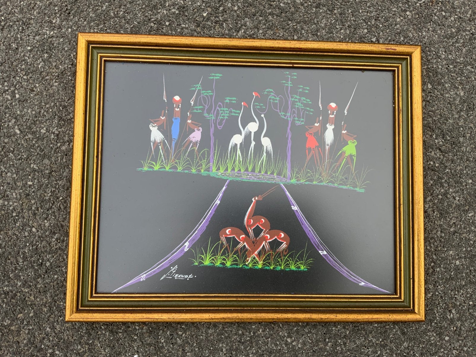 Peinture africaine, Afrique, Enlèvement, Tableau, Fait main