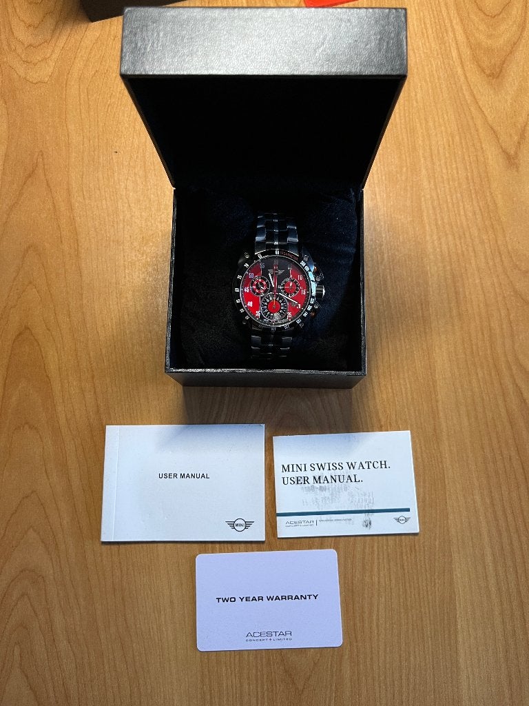Horloge MINI Clubman Swiss Made - NIEUWstaat, Handtassen en Accessoires, Horloges | Heren, Zo goed als nieuw, Ophalen