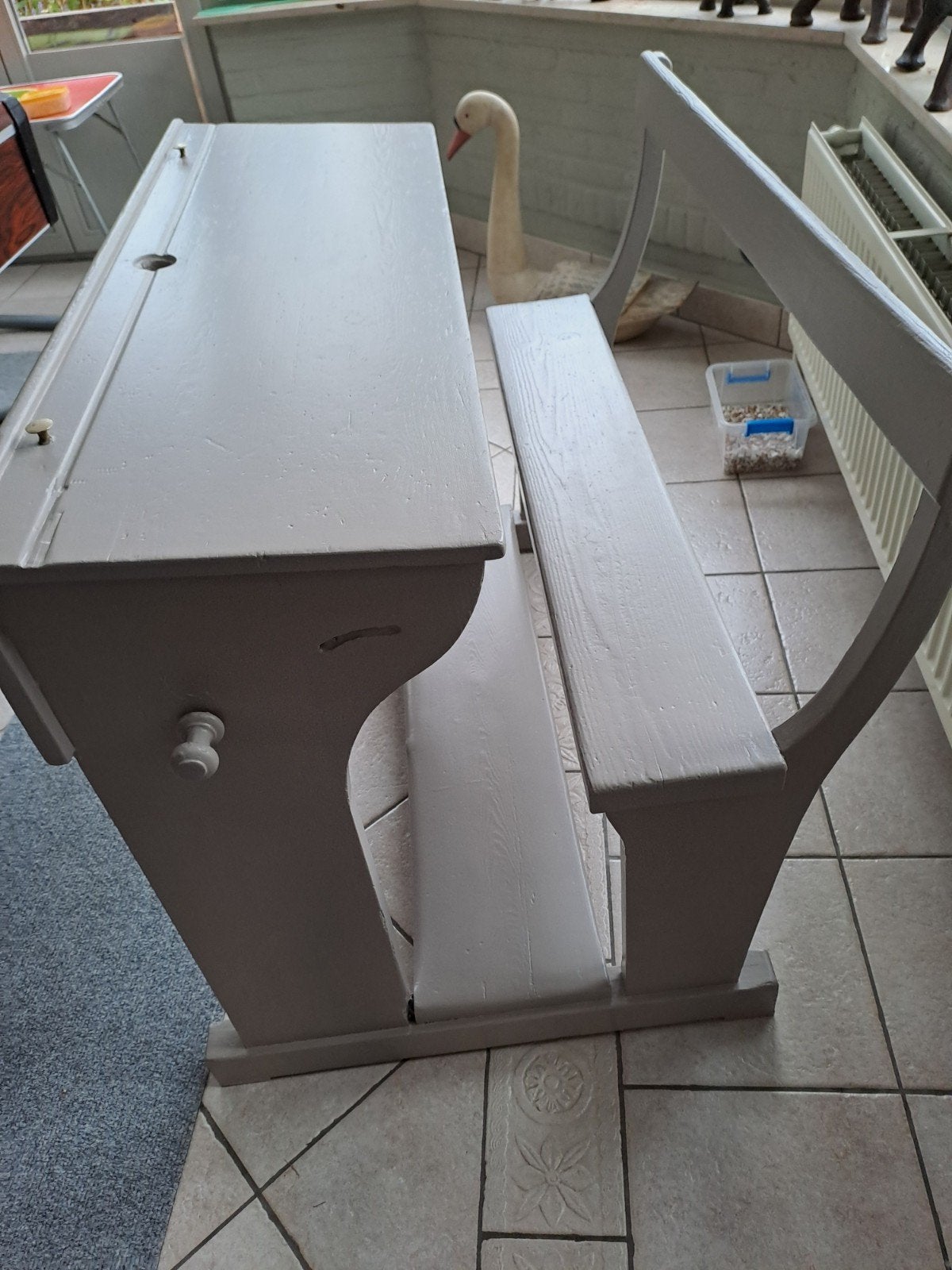 authentieke houten schoolbank, Ophalen