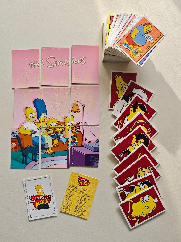 Lot de carte Panini Simpsons Mania Collection Complète, Collections, Enlèvement ou Envoi, Neuf, Bande dessinée ou Dessin animé