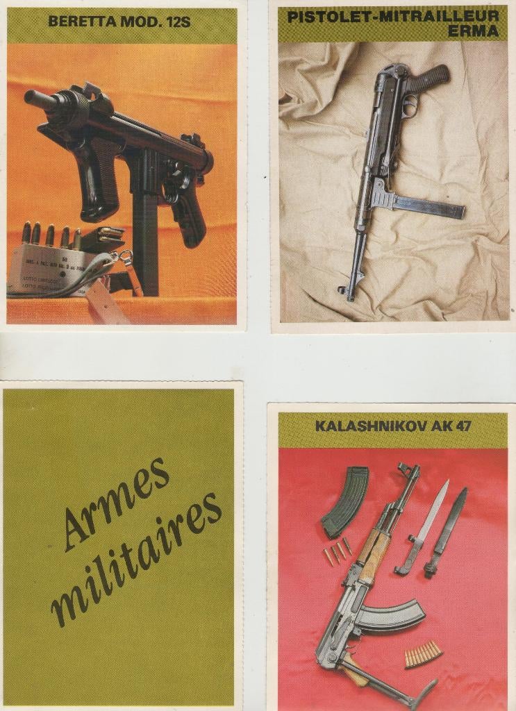 8 fiches d'armes militaire différentes, Collections, Enlèvement ou Envoi