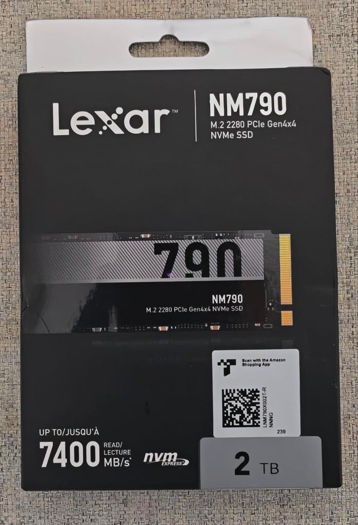 SSD Lexar NM790 - 7400MB/s - M.2 PCIE x4 - 2 To, Informatique & Logiciels, Neuf, Enlèvement ou Envoi, SSD, Lexar
