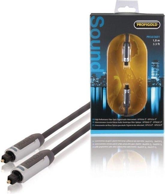 Profigold PROA5601 optische audiokabel toslink male-male 1m, Enlèvement ou Envoi, Neuf, Moins de 2 mètres, Câble optique