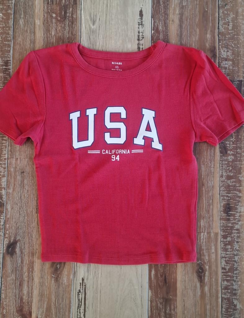 T-shirt Kiabi XS, Ophalen of Verzenden, Zo goed als nieuw, Maat 34 (XS) of kleiner, Rood