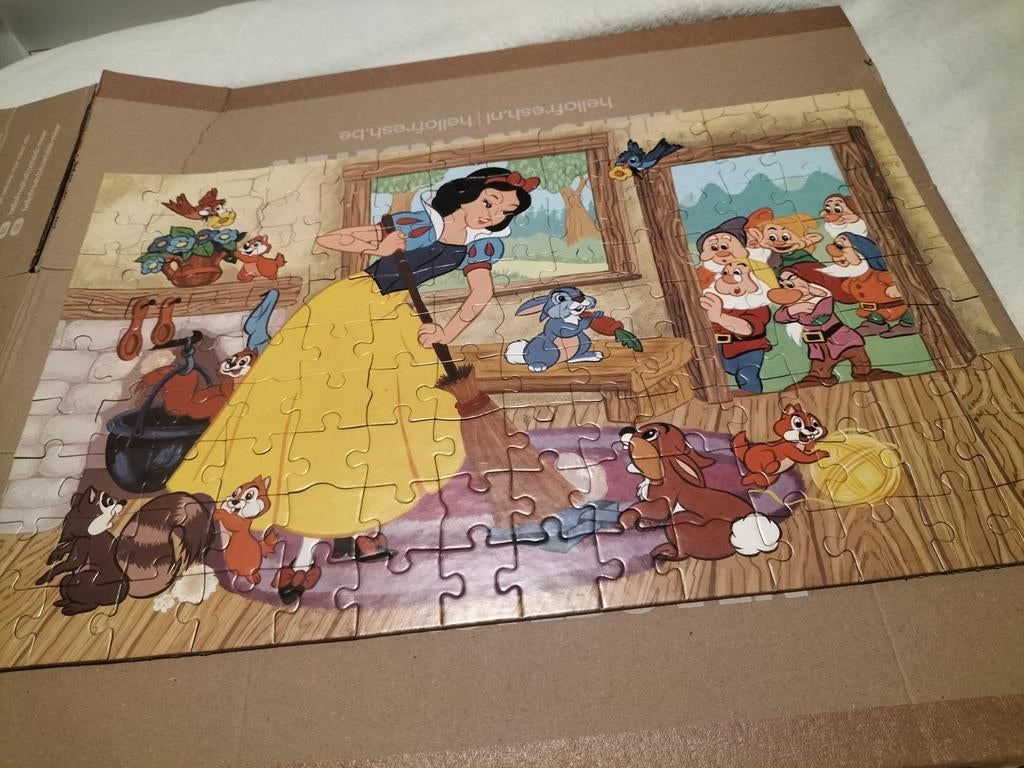 Puzzle Disney vintage Blanche-Neige et les Sept Nains, Enlèvement, Plus de 50 pièces, Comme neuf