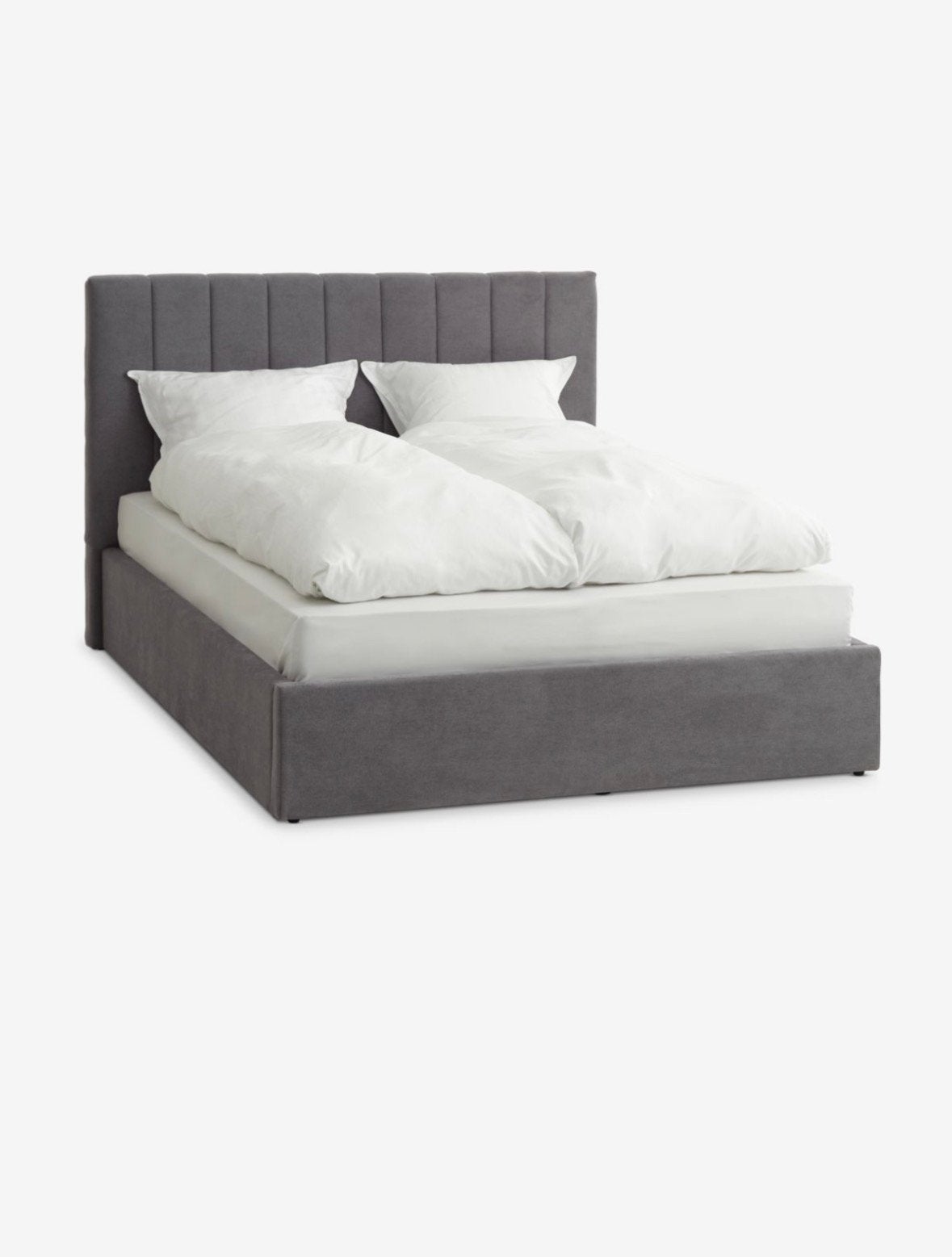 Grijs bedframe 140x200 + lattenbodem | Zo goed als nieuw, Huis en Inrichting, Slaapkamer | Bedden, Ophalen, 140 cm, Zo goed als nieuw