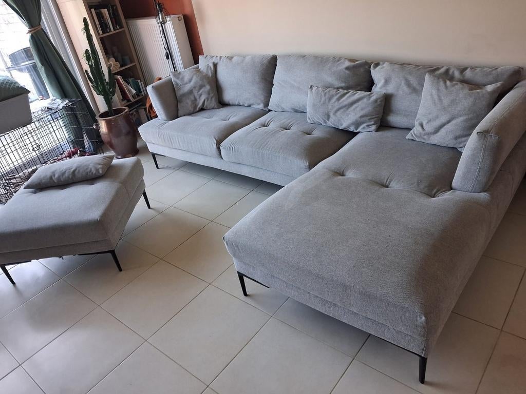 Zetel 3zit met lounge met poef van weba, Huis en Inrichting, Zetels | Complete zithoeken, Ophalen