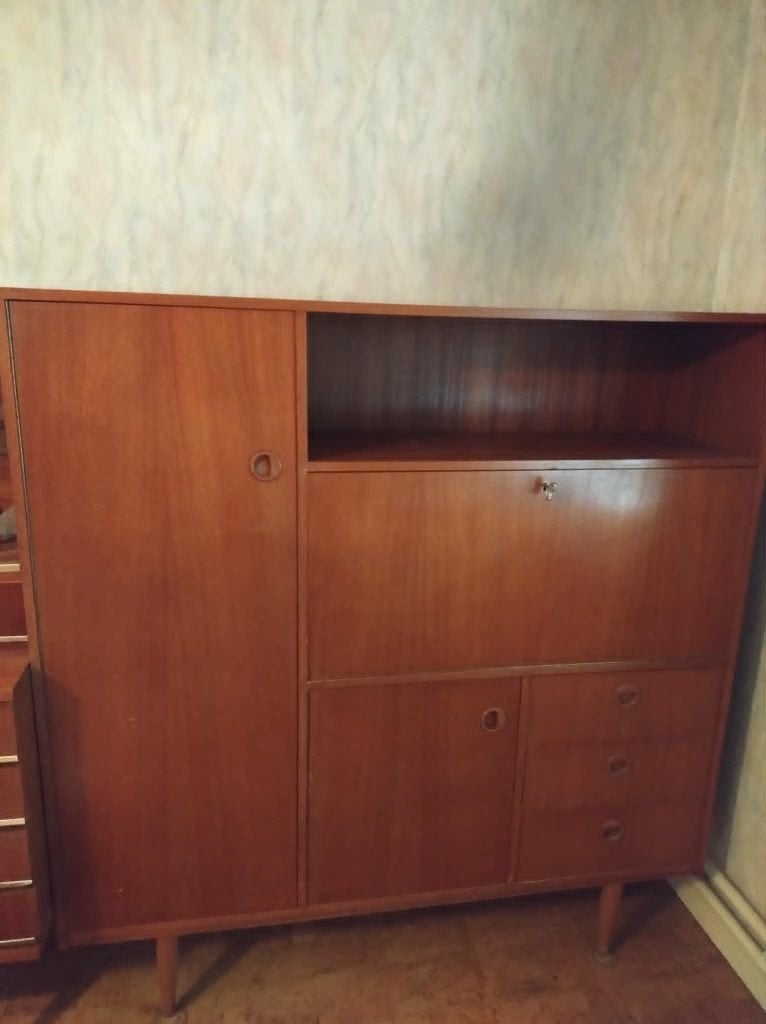 retro bureaukast, Huis en Inrichting, Ophalen, Gebruikt, 100 tot 150 cm, 100 tot 150 cm
