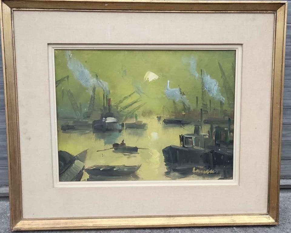 Huile sur toile marine signe Victor quienen, Enlèvement ou Envoi, Toile