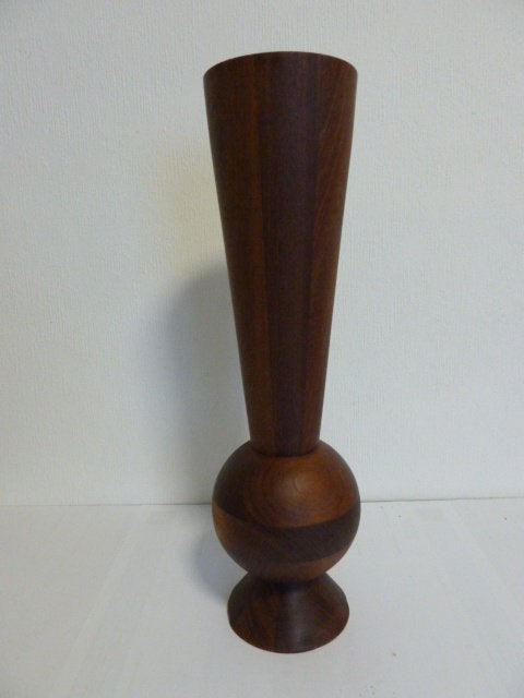 Houten vaas 48cm , Scandinavische stijl, Ophalen of Verzenden