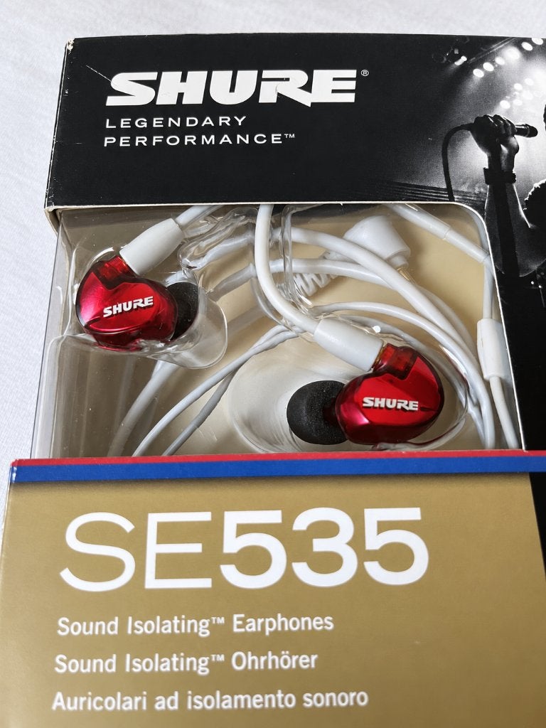 Shure SE535 Limited Edition Rood + extra kabel + factuur, TV, Hi-fi & Vidéo, Housse/étui de transport, Enlèvement ou Envoi, Rouge