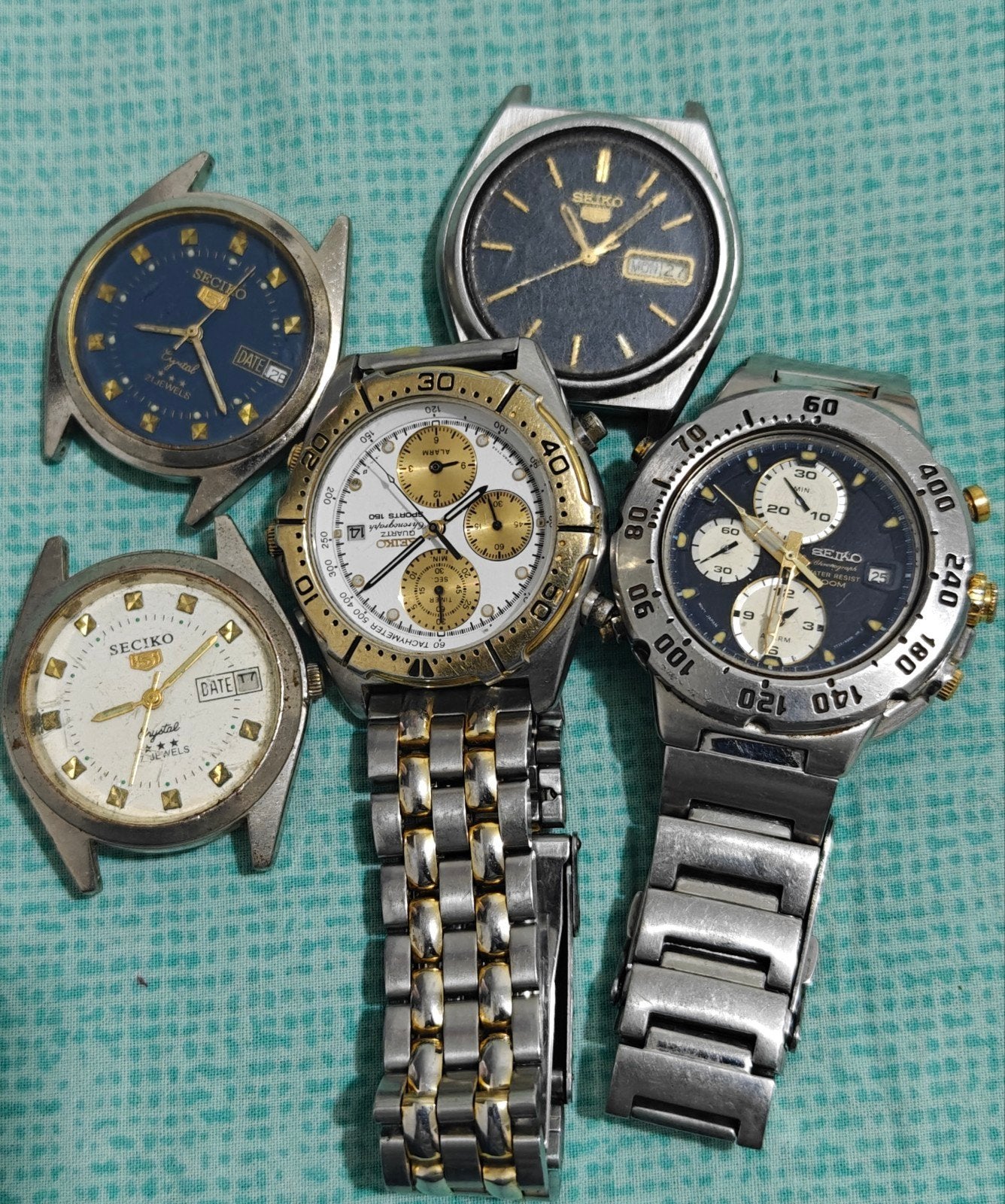Seiko horlogeset, Handtassen en Accessoires, Horloges | Heren, Ophalen of Verzenden, Staal, Staal, Seiko