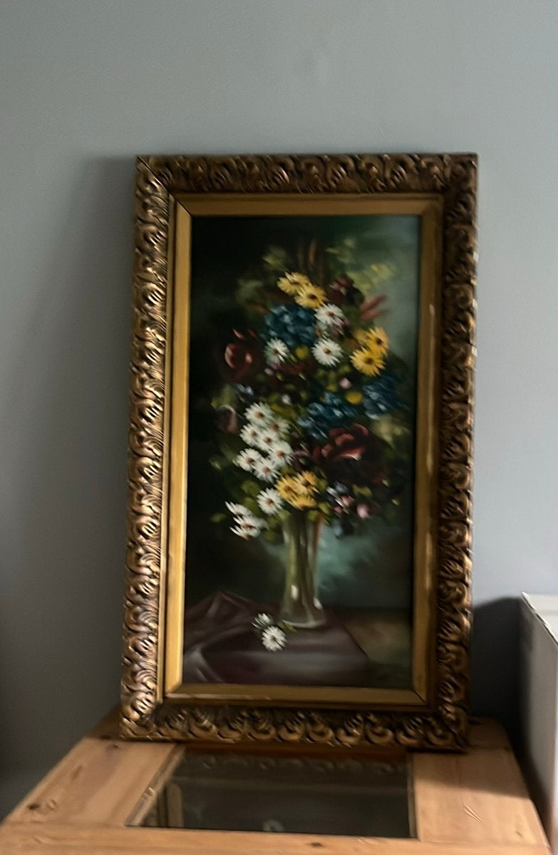 Vintage schilderij Martin Douven, boeket bloemen, Antiek en Kunst, Kunst | Schilderijen | Klassiek, Doek, Olieverf, Origineel werk