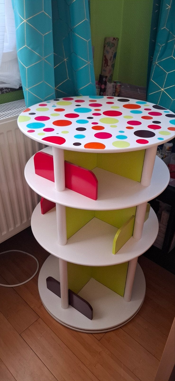 Bibliothèque tournante Oxybul : 48cm diamètre / 75,5 cm H, Enlèvement