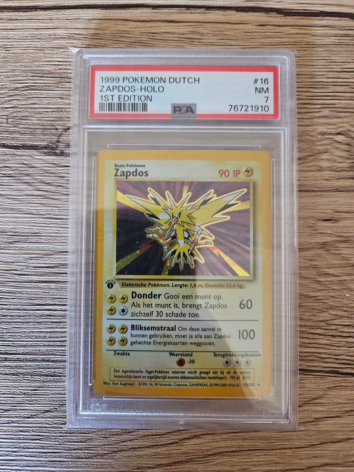 1st edition zapdos base set dutch, Ophalen of Verzenden