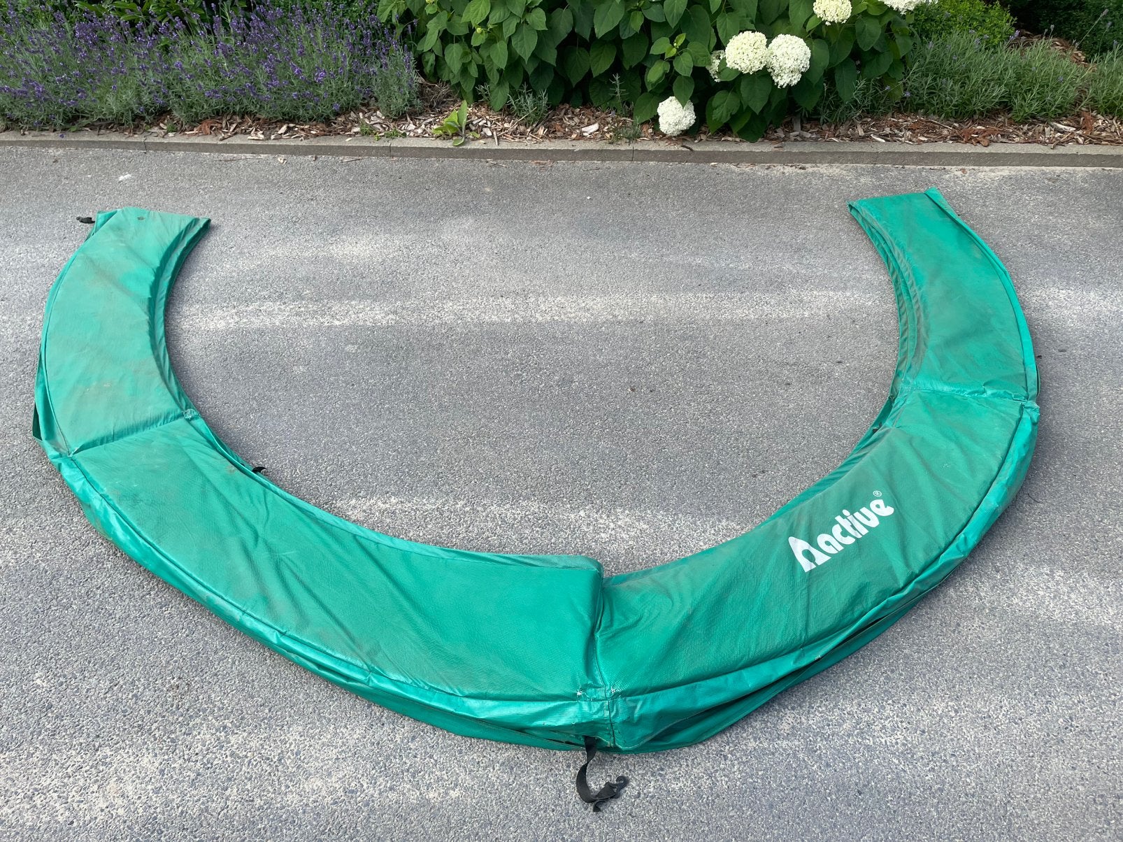 Groene trampoline rand, Kinderen en Baby's, Speelgoed | Buiten | Trampolines, Ophalen, Zo goed als nieuw