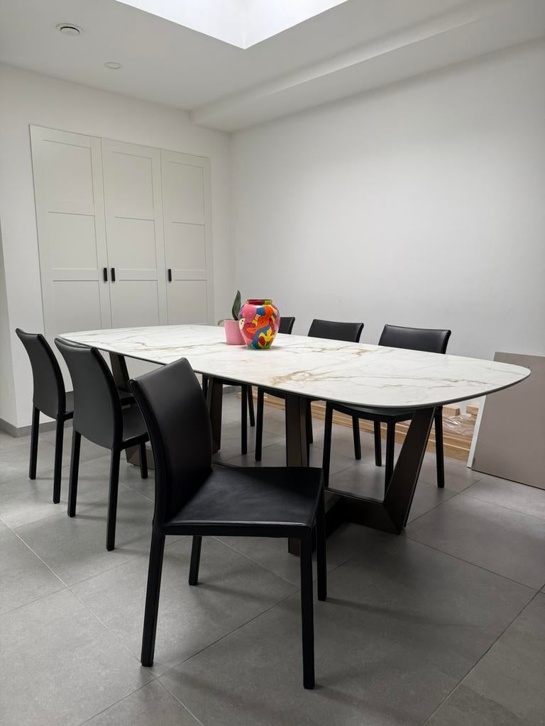 6x Bonaldo Italia Design Eetkamerstoelen, Ophalen of Verzenden, Zo goed als nieuw, Leer, Minotti knoll vitra leolux rolf benz roche bobois