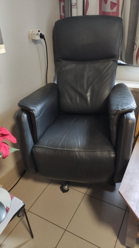 Fauteuil relax sur roulettes, Maison & Meubles, Enlèvement, Utilisé, Une personne, Cuir