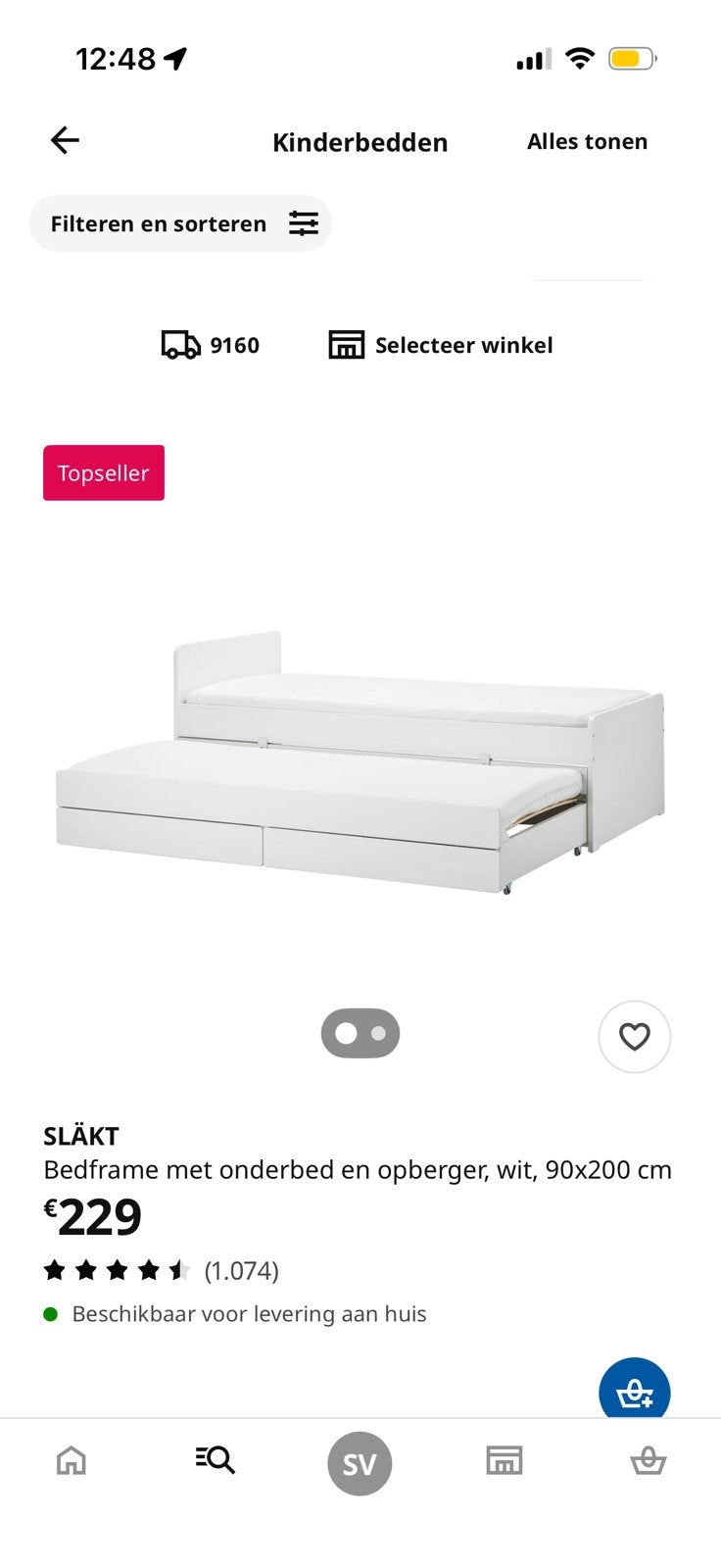 Bed met onderbed en berging, Ophalen, Zo goed als nieuw