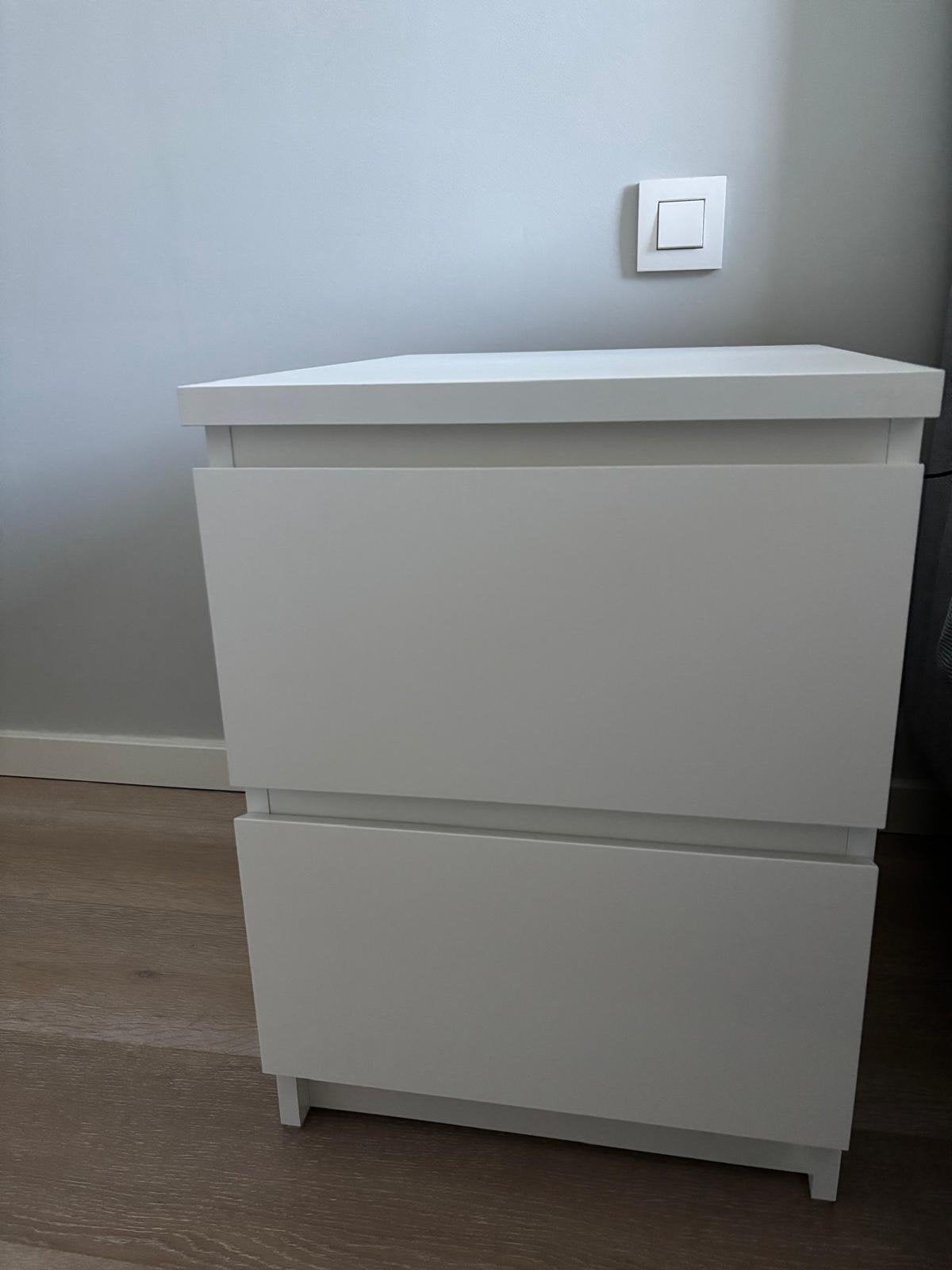 2 witte Ikea MALM nachtkastjes - PERFECTE STAAT!, Ophalen