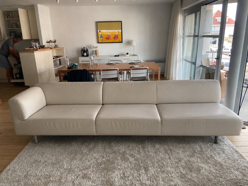 Canapé 3 places et pouf Casina « Met » de Piero Lissoni, 75 à 100 cm, Tijdloos design, 250 à 300 cm, Quatre personnes ou plus