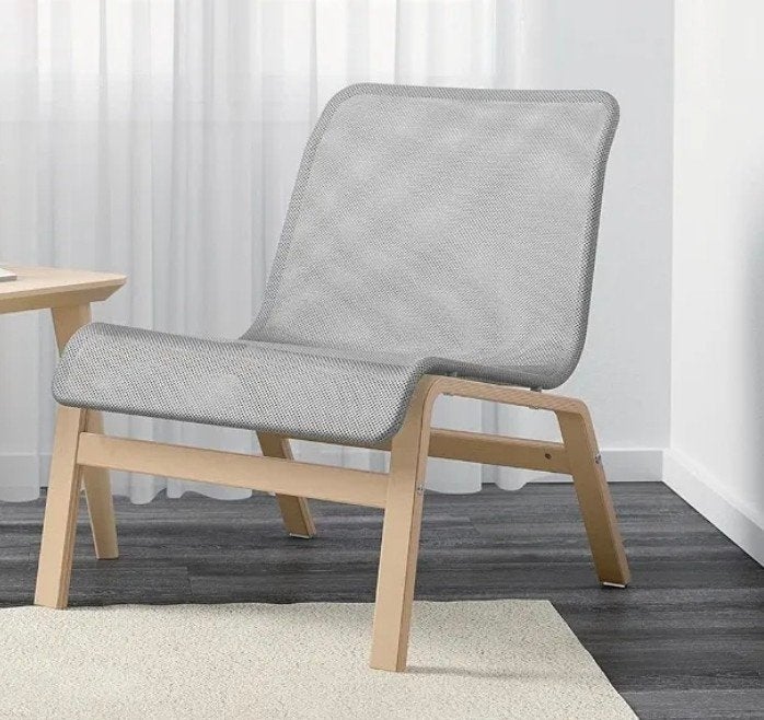 Lage stoel/fauteuil ikea grijs, Ophalen, Zo goed als nieuw