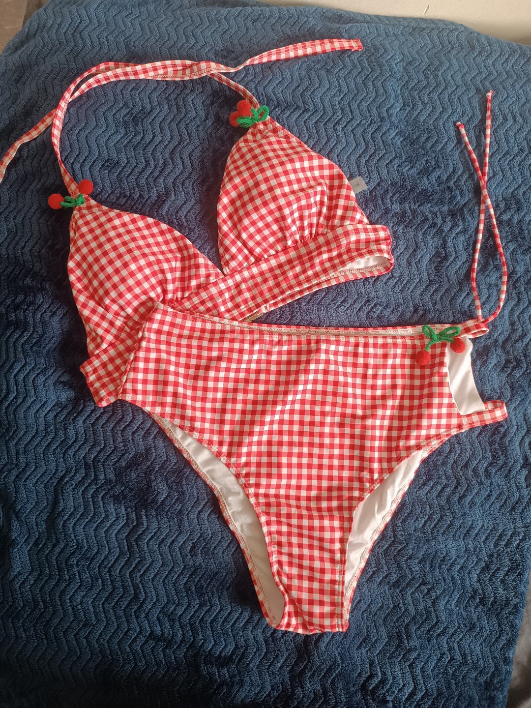 Shein bikini met kersendecor 1XL, Kleding | Dames, Ophalen of Verzenden, Nieuw, Rood, Bikini