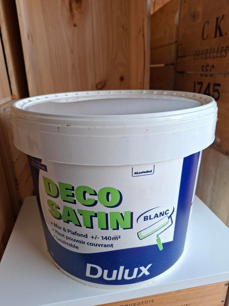 ⚠️⚠️ Pot Peinture Dulux satin Blanc 10L, Blanc, Peinture