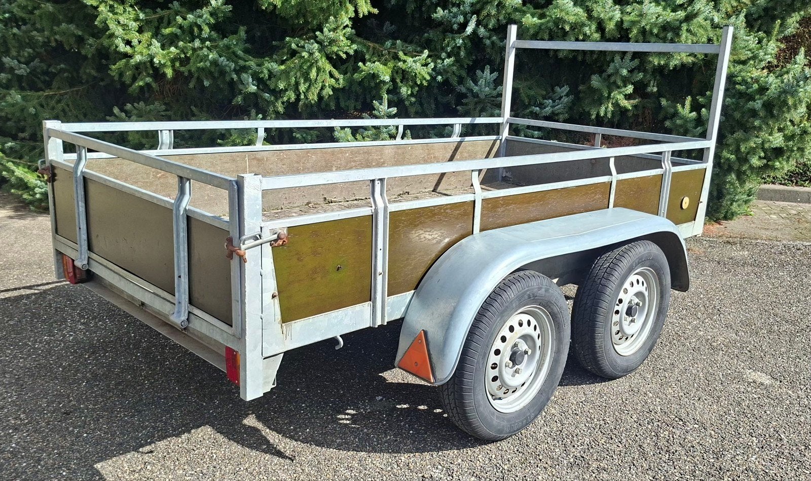 Aanhanger Dubbelasser Aanhangwagen Tendemasser Ongeremd, Ophalen, Gebruikt