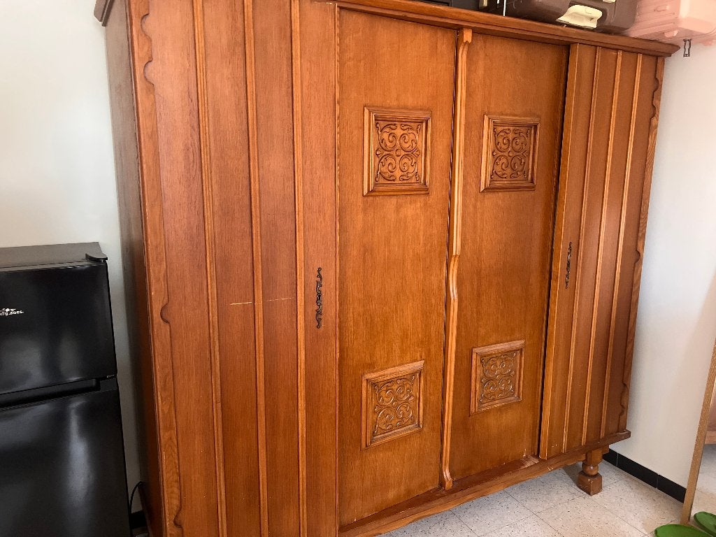 Grote houten kleerkast 196  59  200 cm – demonteerbaar, Ophalen