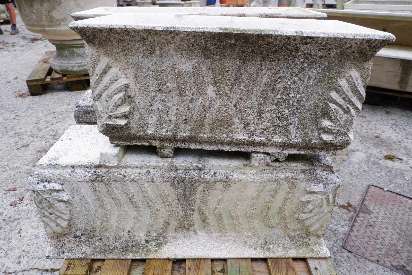 Lot de 4 jardinières en béton, Beton