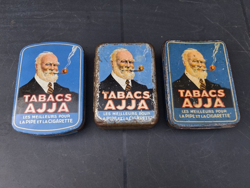 3 canettes de tabac AJJA différentes, Collections, Marques & Objets publicitaires, Enlèvement ou Envoi, Utilisé, Ustensile