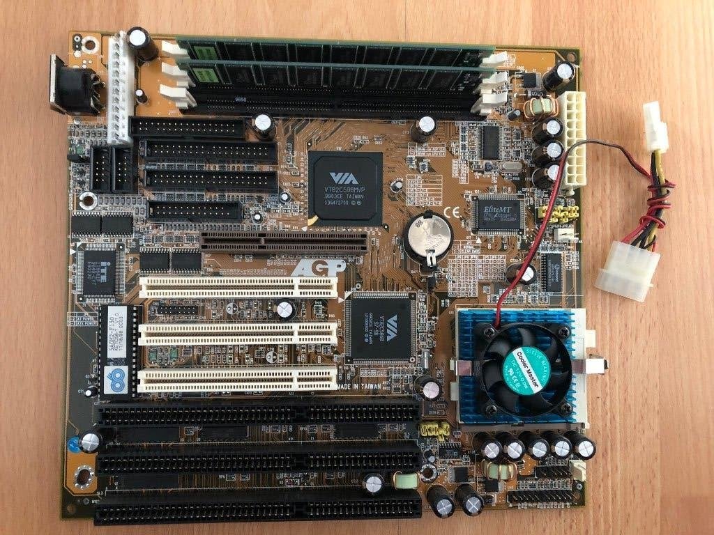 MB21 Chaintech 5AGM2 (Socket7) + Intel P200MMX + 128Mb RAM, Computers en Software, Moederborden, Ophalen, Overige soorten, Socket7