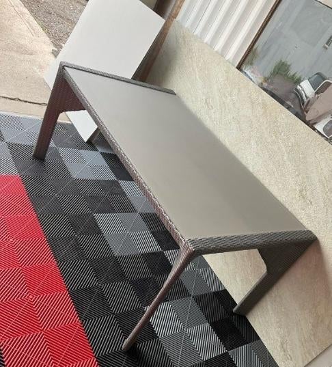 Roche Bobois tuintafel, Ophalen, Zo goed als nieuw, Glas