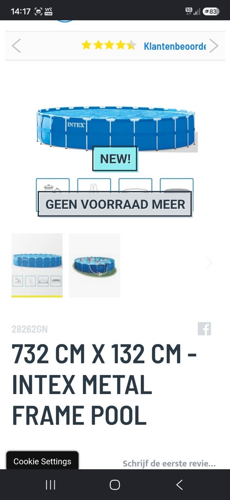 intex zwembad frame, Ophalen