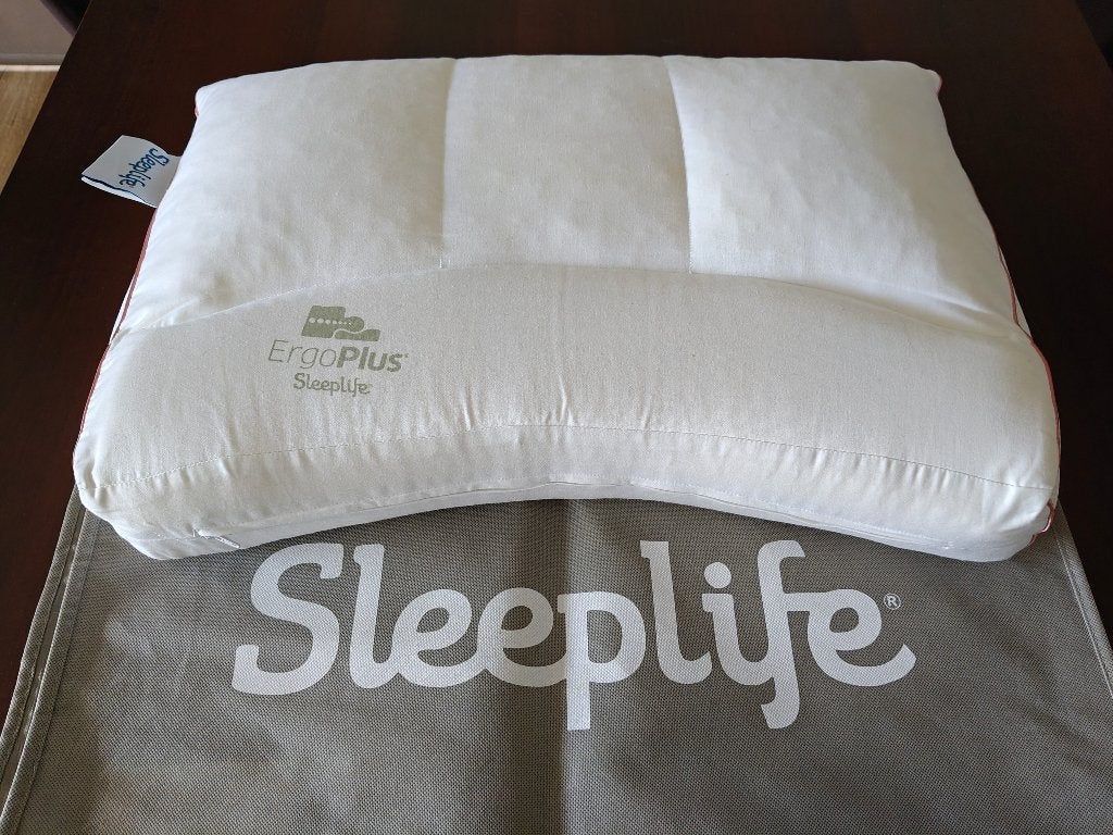 Sleeplife Ergoplus - Latex - Firm 55x40x11cm kussen, Oreiller, Enlèvement, Blanc, Bambou