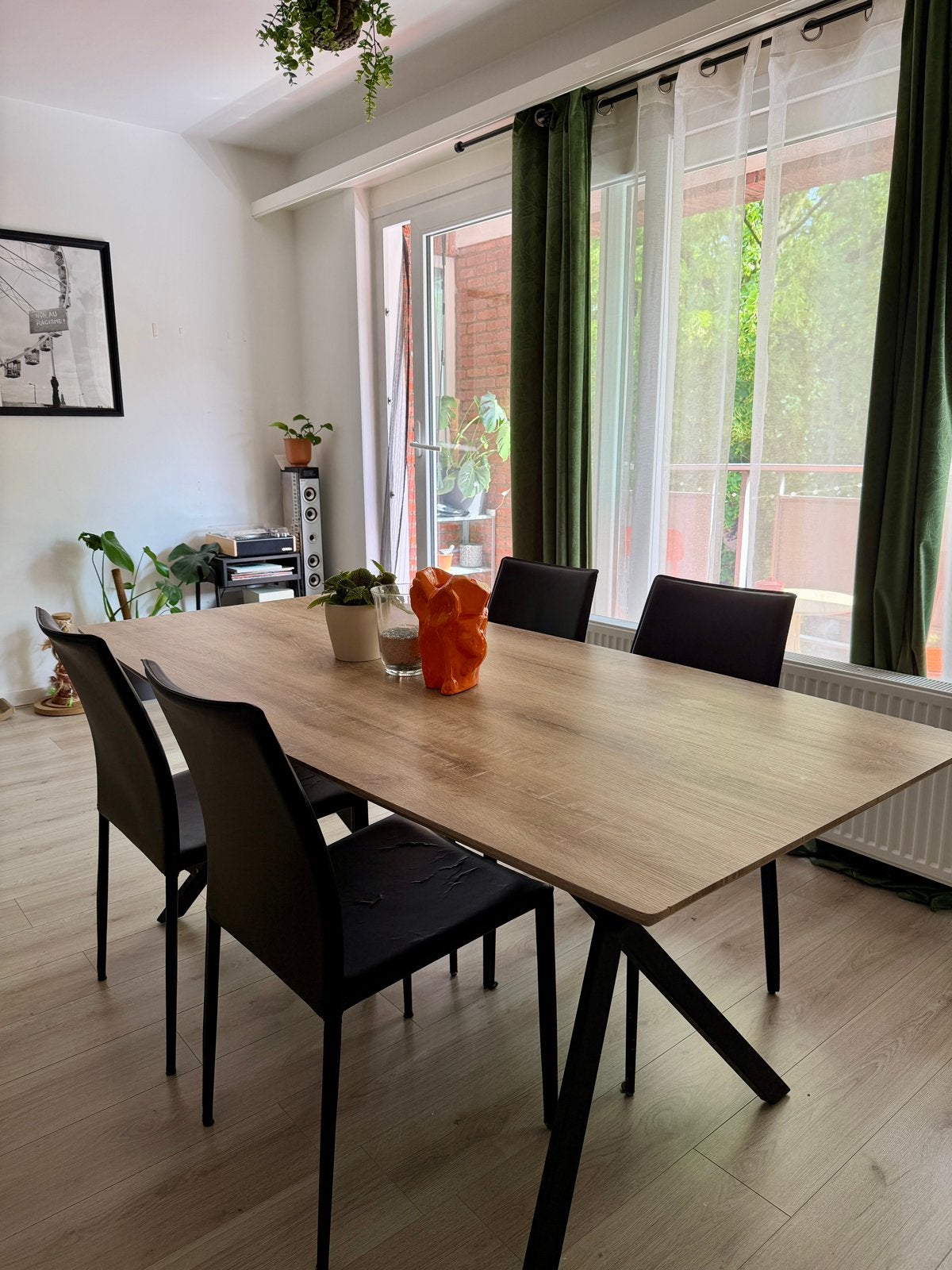 Belle table en bois (avec chaises en cuir en option), Maison & Meubles, Quatre personnes, 150 à 200 cm, Enlèvement, Utilisé
