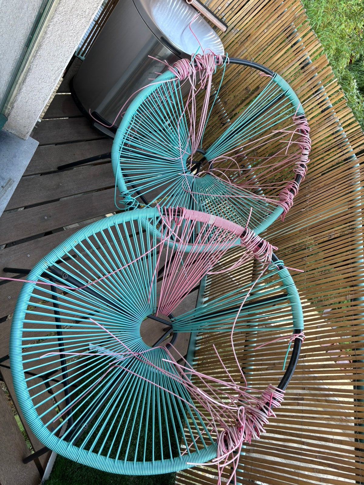 A DONNER Lot de 2 Fauteuils Acapulco – Idéal Projet DIY, Ophalen, Zo goed als nieuw, Metaal