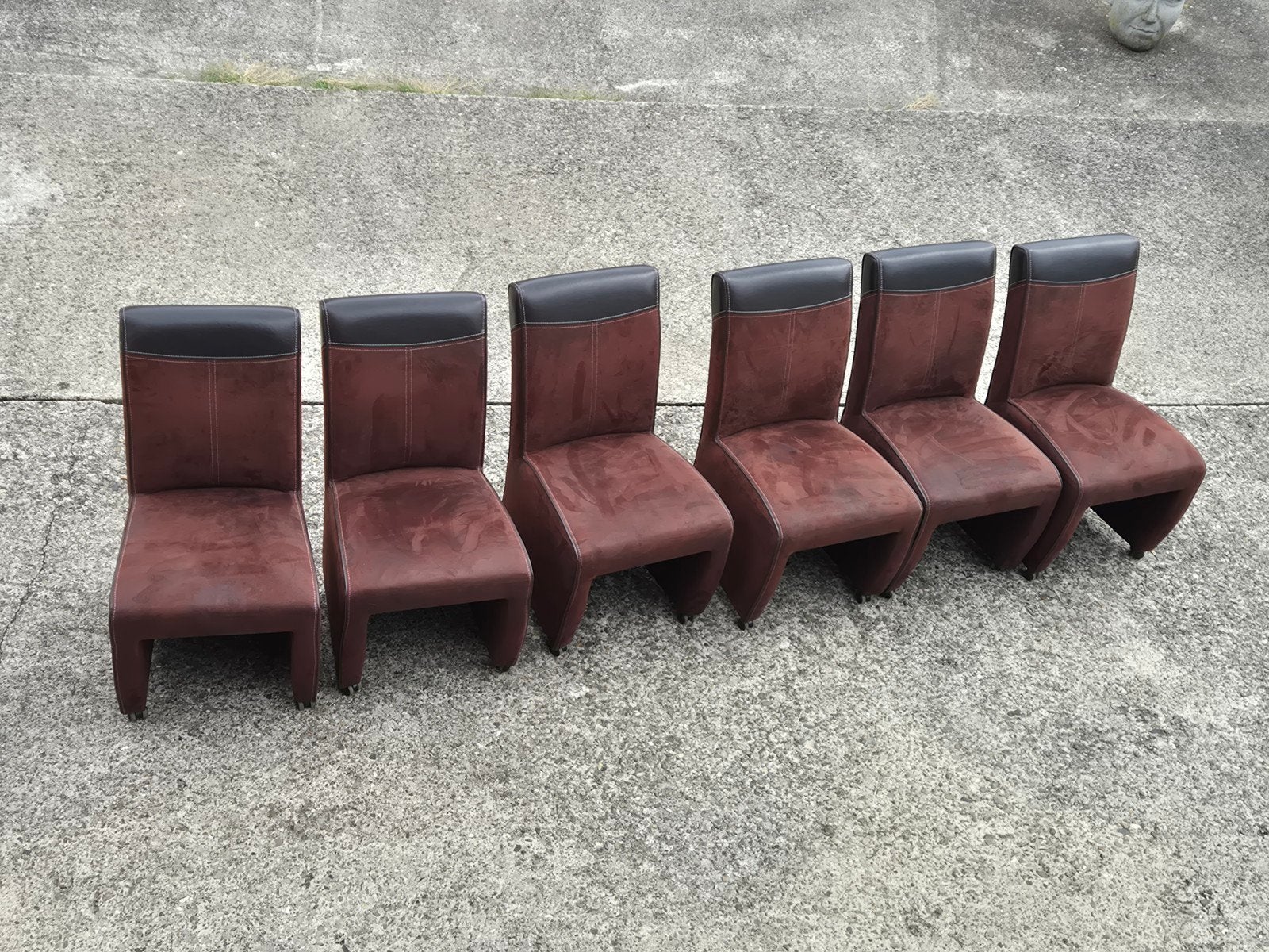 6 chaises bi-matière, Maison & Meubles, Chaises, Comme neuf, Brun, Enlèvement, Cinq, Six Chaises ou plus