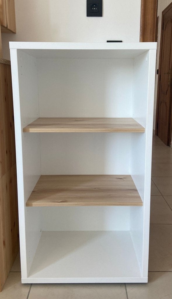 Volhouten witte boekenkast, 25 à 50 cm, Comme neuf, Enlèvement, 50 à 100 cm