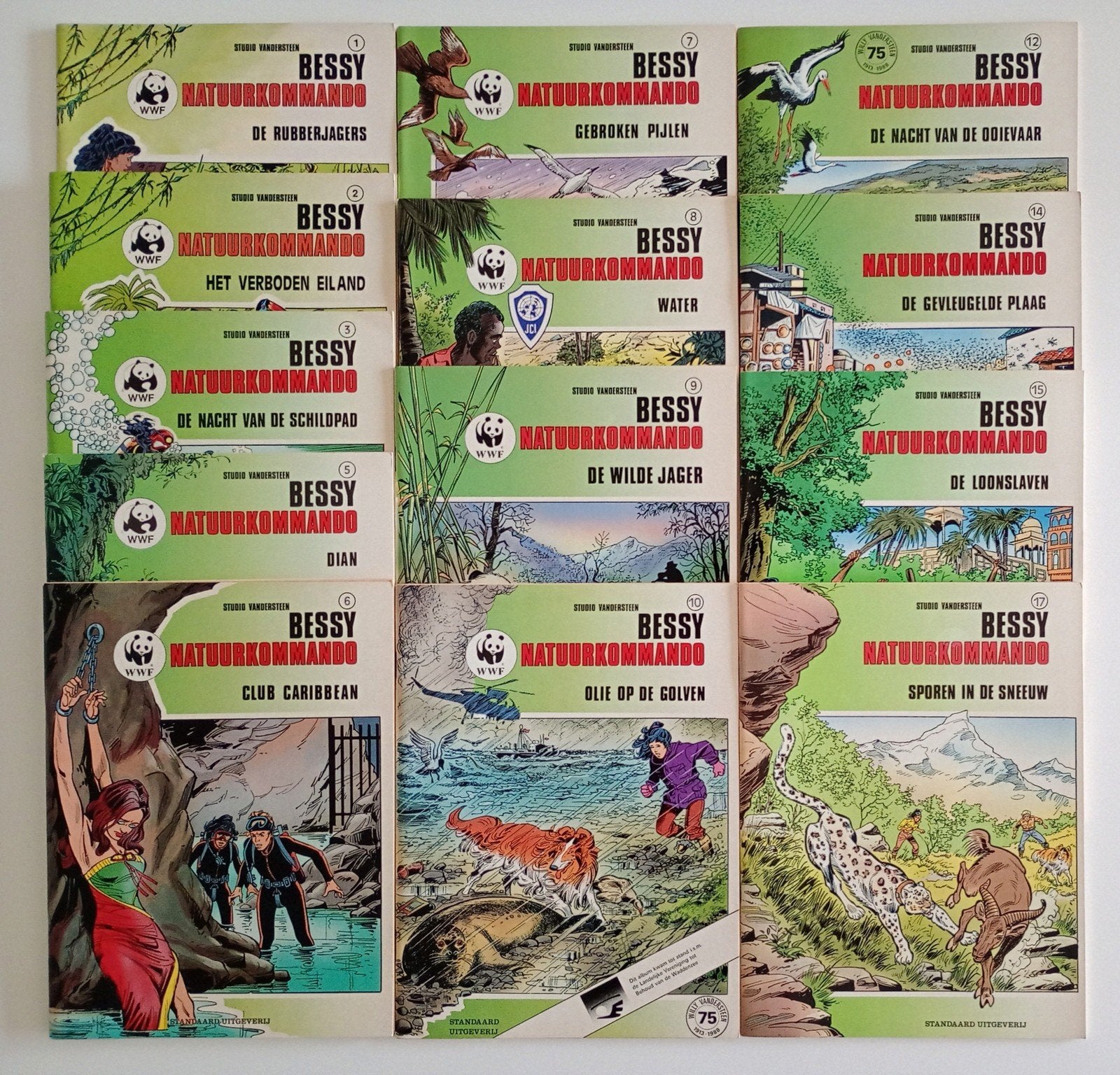 Bessy natuurkommando ,zeer mooi pakket 1e druk, Meerdere stripboeken, Ophalen of Verzenden, Zo goed als nieuw, Studio Vandersteen