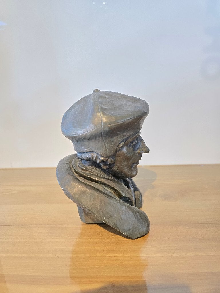 Kleine buste Erasmus, Antiek en Kunst, Ophalen, Beschilderd, Gips, Buste