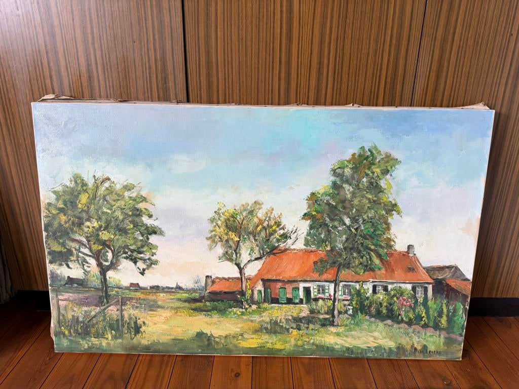 Grote, langwerpige schilderijen (100x60 cm) - landschap, Antiquités & Art, Art | Peinture | Classique, Enlèvement
