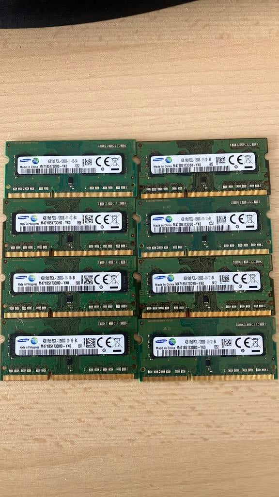 8x Samsung M471B5173DB0-YK0 RAM-geheugen (4GB DDR3), Computers en Software, RAM geheugen, Zo goed als nieuw, DDR3, Ophalen