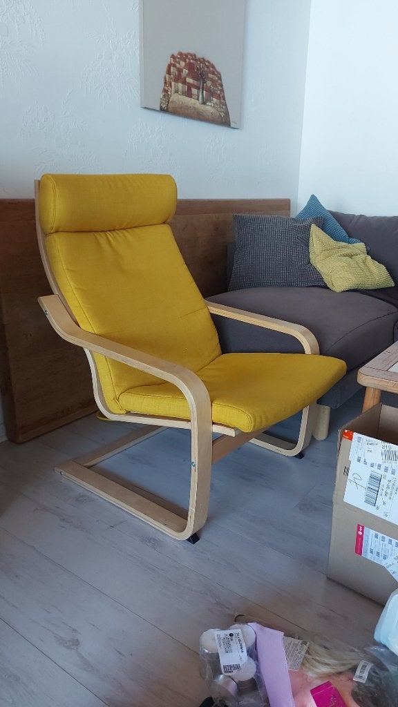 Ikea Poäng fauteuil, Huis en Inrichting, Fauteuils, Ophalen, Zo goed als nieuw, Hout
