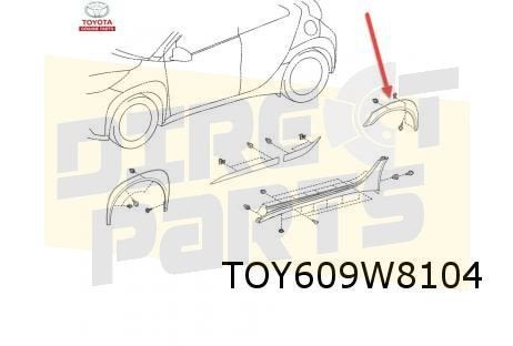 Toyota Aygo X 12/25- (B70) wielkuiplijst achterscherm Rechts, Autos : Pièces & Accessoires, Neuf, -, Toyota, -