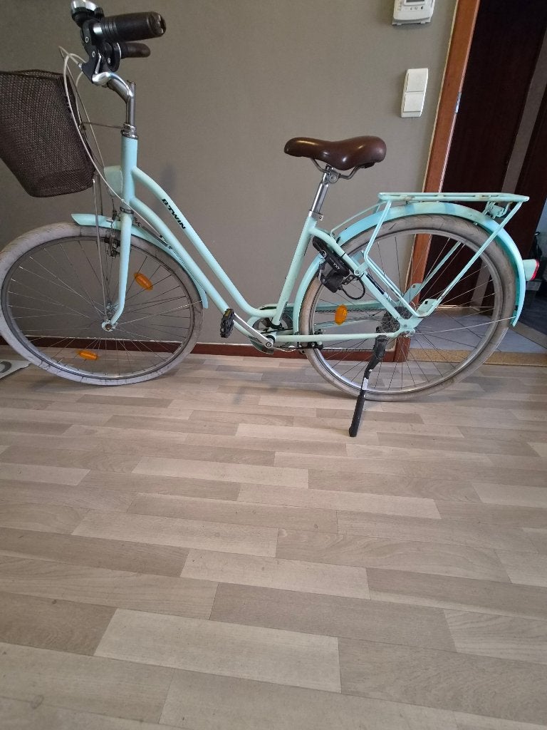 Decathlon Elops 520 stadsfiets, maat S/M de kleur muntgroen., Autres marques, Vitesses, Frein sur jante, Enlèvement